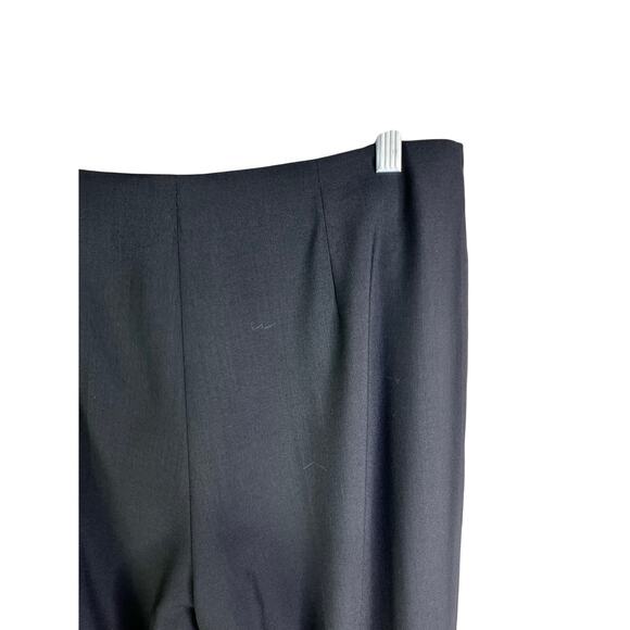 Bernard Zins Paris Pants Womens 10 Black Wool Hi-Rise Flat Front Classic Office - Picture 5 of 8